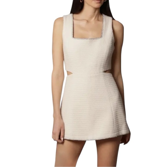 7 For‎ All Mankind Women’s Lavender Sleeveless Cutout Tweed Mini Dress  Sz L - Picture 1 of 10